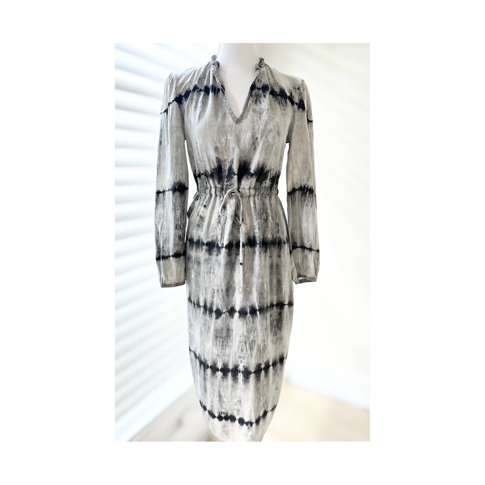 Anthropologie Black and Gray Long Sleeve Dress